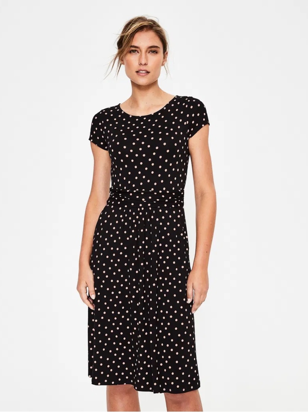Boden Amelie Jersey Dress polka dot